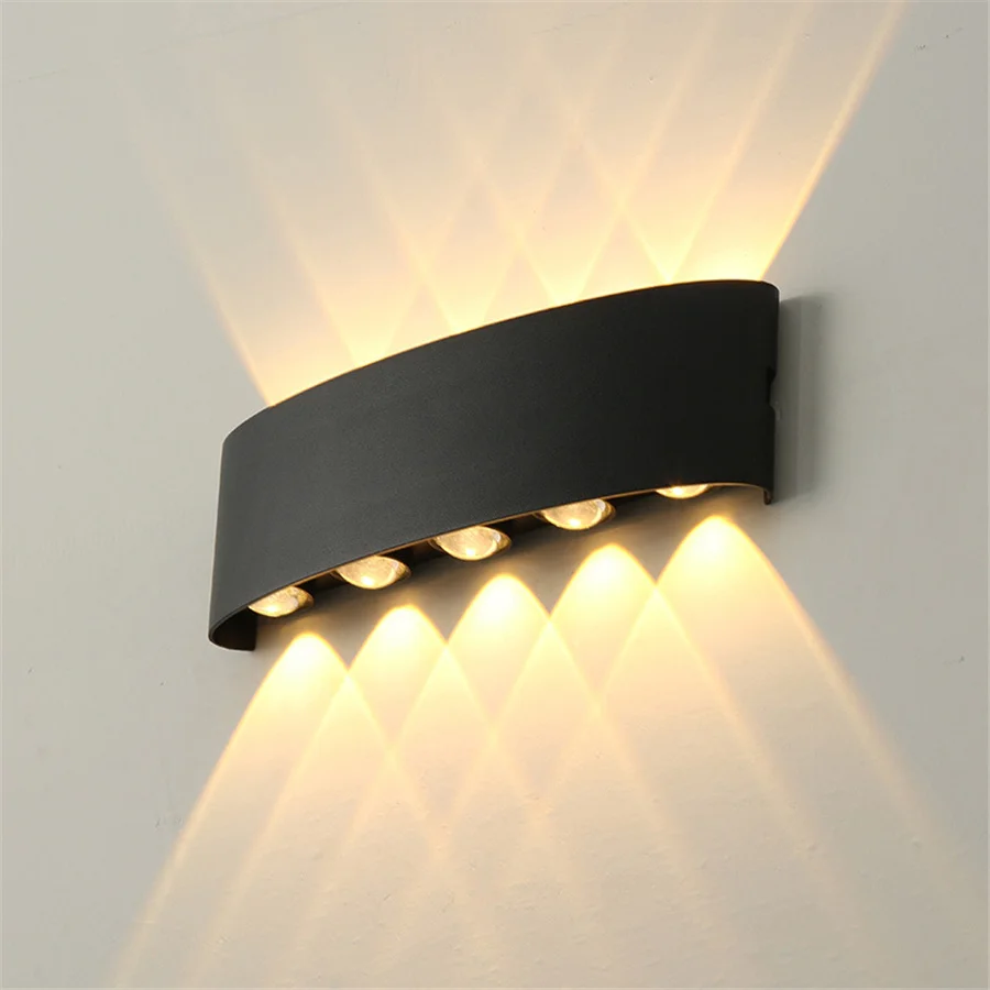 

2/4/6/8/12W IP65 Waterproof LED Wall Lamp AC86-265 Aluminum Outdoor Stairs Fence Balcony Corridor Porch Lights Wall Sconces