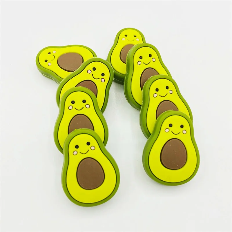 Kissteether-collar de dentici&oacute;n para beb&eacute;, cuentas de silicona sin BPA para mordedores de beb&eacute;, Mini aguacate, regalo hecho a mano-4