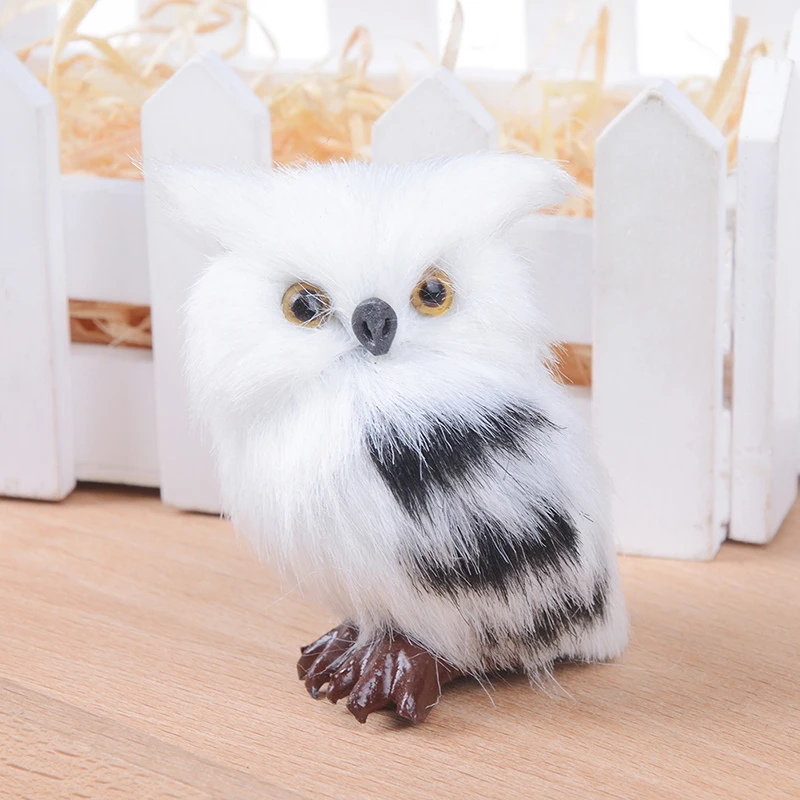 

5*4,5*7 см Милая прекрасная сова белая черная пушистая Рождественская птица украшение имитация для дома Декор подарок