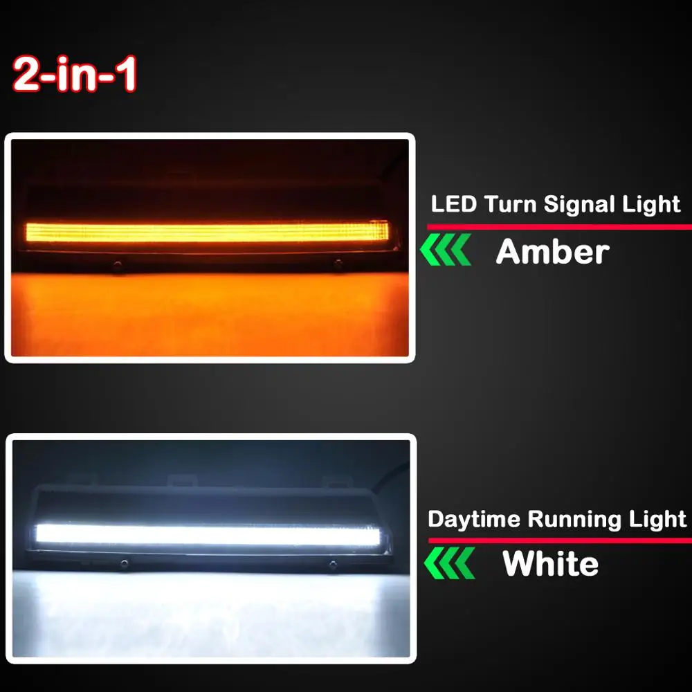 

2Pcs For Nissan 350Z/Z33 2006-2009 2-in-1 Car Front Daylight Guide LED DRL Daytime Running Light And Turn Signal Indicator Lamp