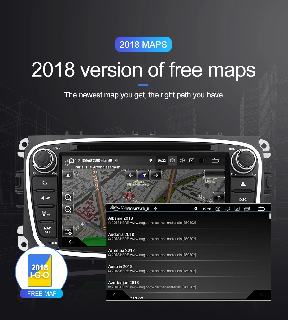 Isudar Восьмиядерный автомобильный мультимедийный плеер gps Android 9 2 Din для FORD/Focus/S-MAX/Mondeo/C-MAX/Galaxy камера заднего вида USB DVR DSP