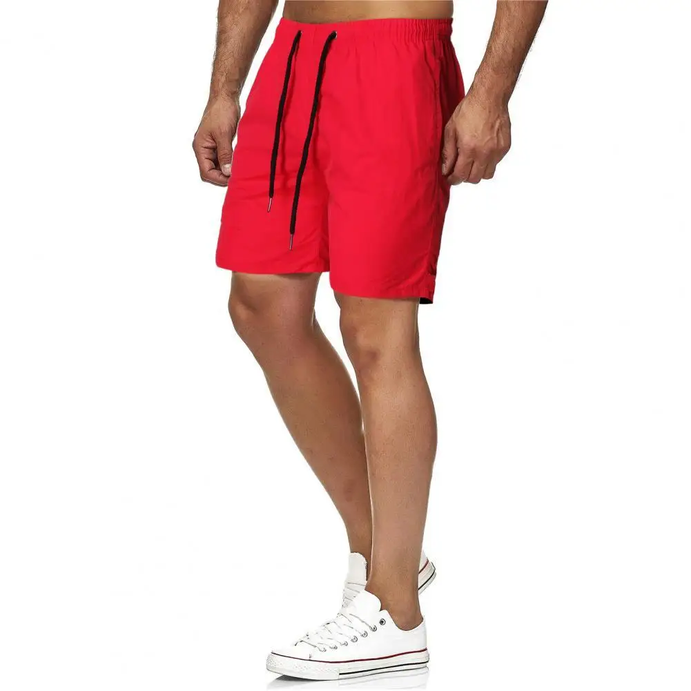 

Summer Casual Shorts Fifth Quick Dry Solid Color Drawstring Closure Beach Shorts Fitness Plus Size men clothing шорты мужские