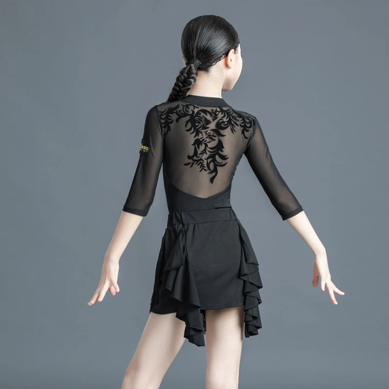 2020 New Latin Dance Dress for Girls Tassels Sexy Competition Performance Wear Children Professional Standard Clothing Summer |