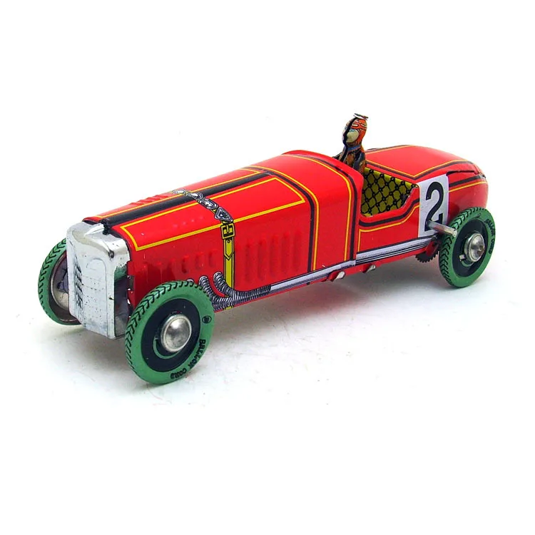 

Ms808 Spanish red No. 2 racing car post-80s nostalgic retro toys wholesale of tin toys