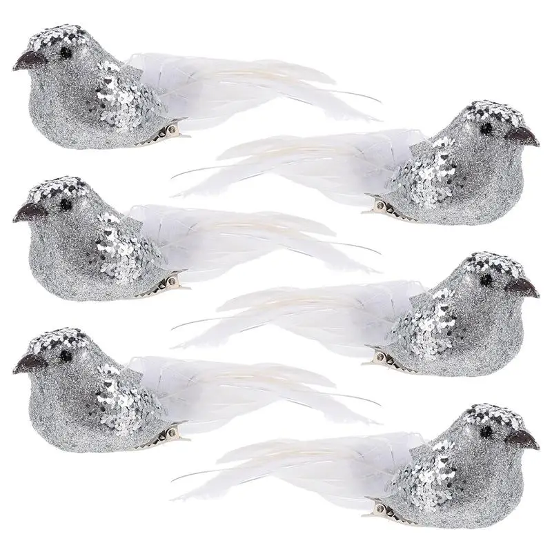 6 шт. декоративные искусственные подвески в виде птиц | Дом и сад