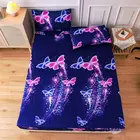 Натяжная простыня Bonenjoy с эластичным Рисунком бабочки, наматрасник для спальни, Королевский размер, чехлы для кровати (без наволочки)