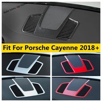 abs matte red carbon fiber look interior for porsche cayenne 2018 2022 dashboard middle air ac vent cover trim accessories