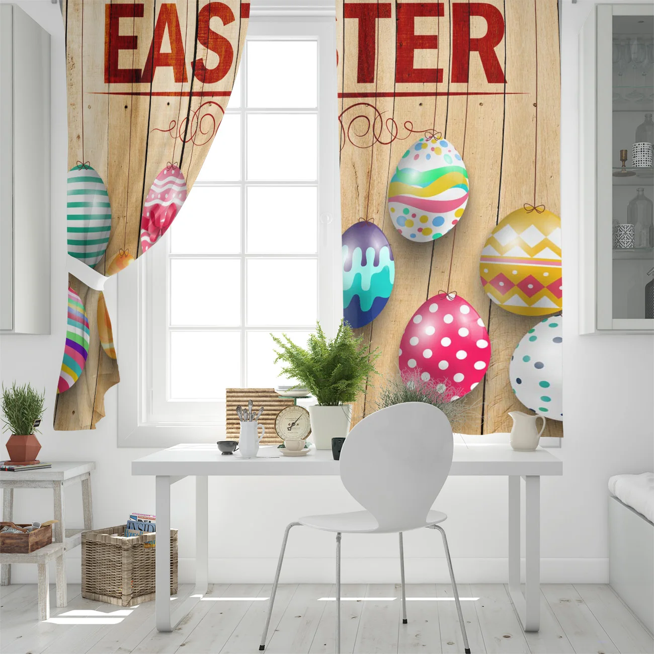 Пасхальные яйца весенние деревянные украшения для дома занавески s бытовые