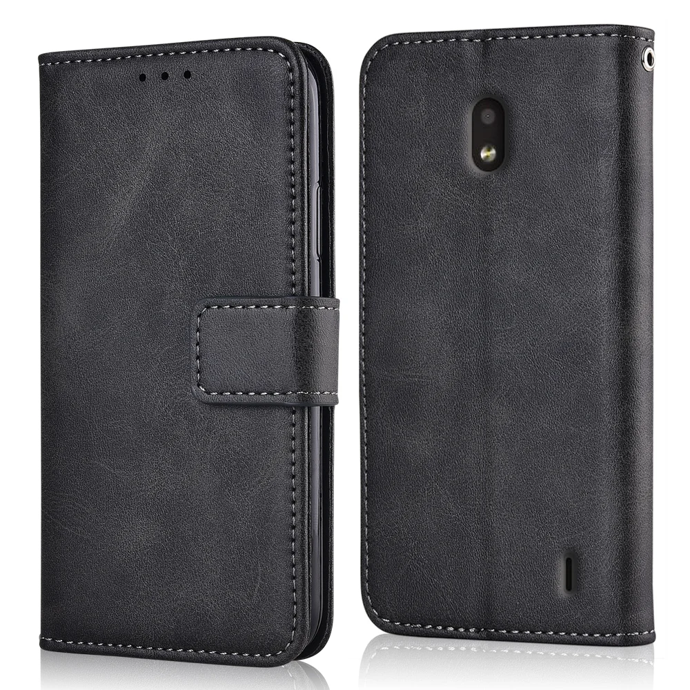 niu-Dark Grey Чехол для Nokia 2,2 с мягкой силиконовой вставкой, флип-бумажник, кожаный чехол для Nokia 2,2, чехол с подставкой, простая сумка для телефона с ремешком - Цвет: niu-Dark Grey