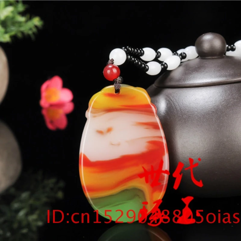 Натуральный цвет китайский Нефритовый дракон руйи кулон бусы ожерелье модный