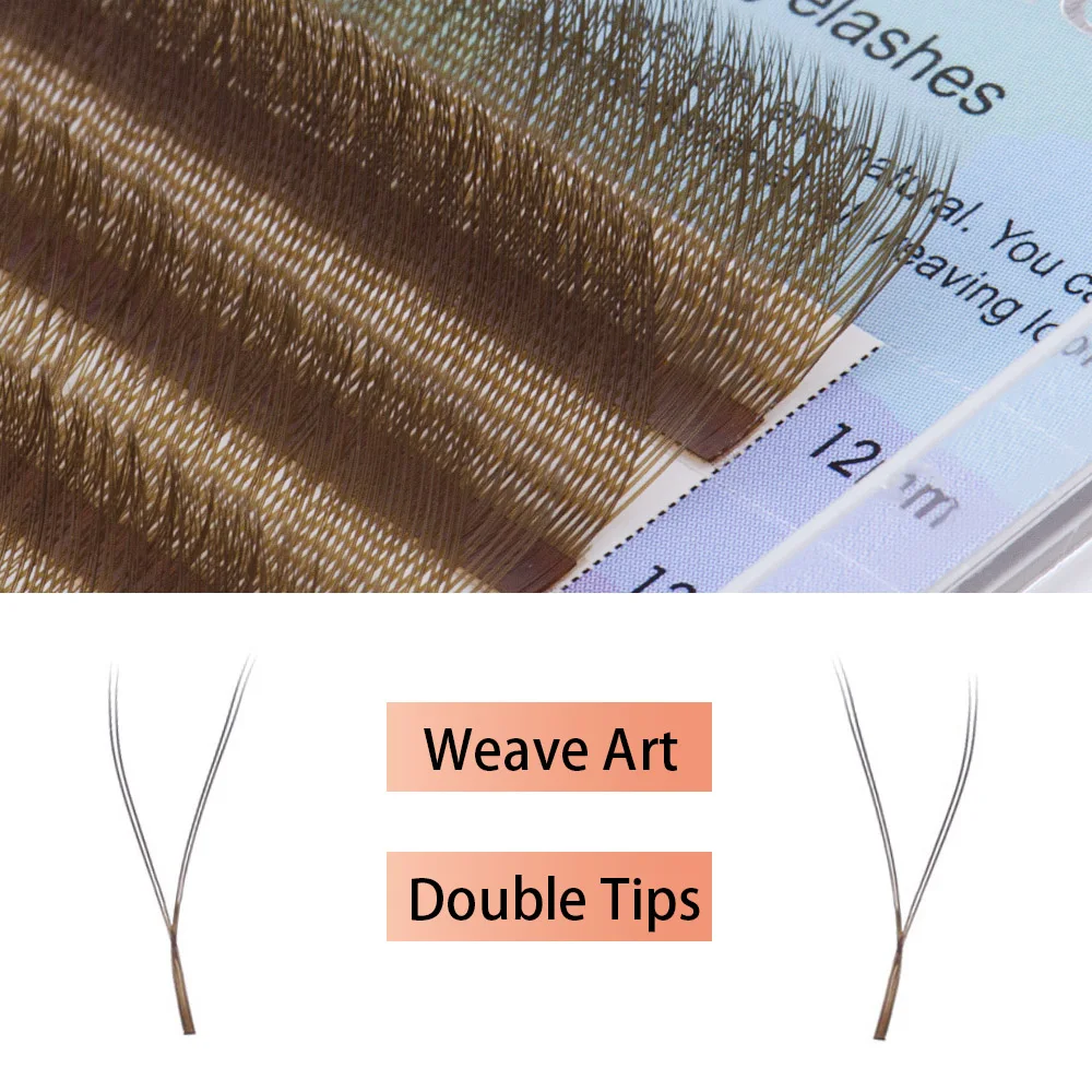 Коричневые YY-образные ручные плетеные искусственные норковые ресницы NAGARAKU