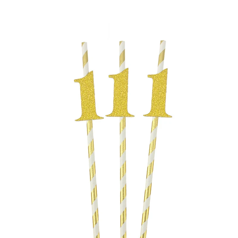 Chicinlife 10 шт. От 1 до 6 лет бумажные трубочки в полоску День рождения Baby Shower для