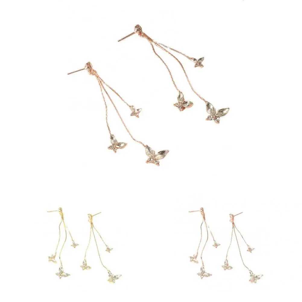 

Женские серьги-подвески с бабочками, 1 пара