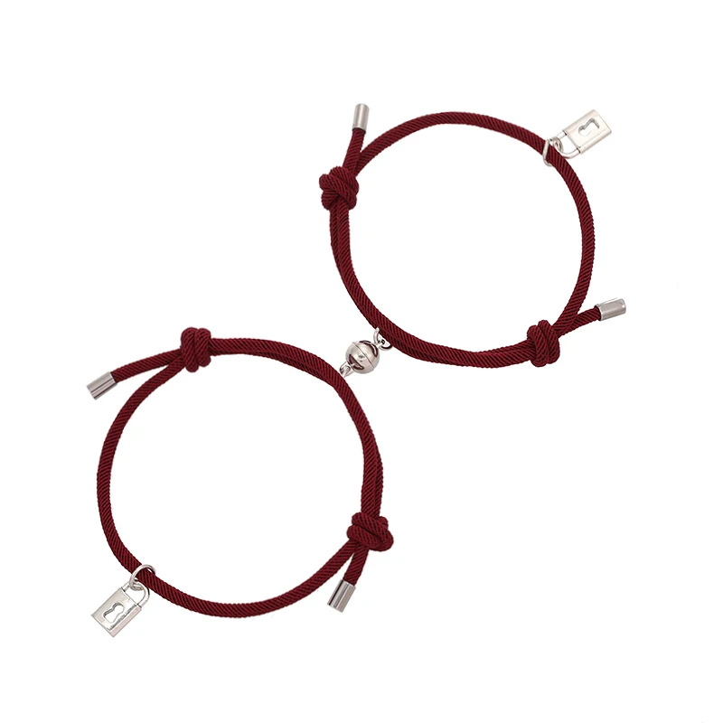 Браслет с ключом и замком для пар регулируемый браслет ручной работы надписью