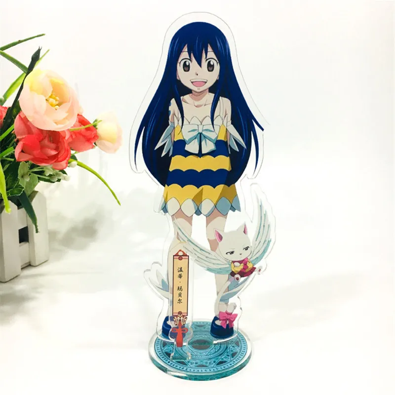 Аниме «FAIRY TAIL», «Нацу Люси Эрза серый Венди акриловая подставка Рисунок Хэллоуин Косплэй настольная подставка в виде фигурки Подарочный аксессуар для автомобиля - Цвет: A