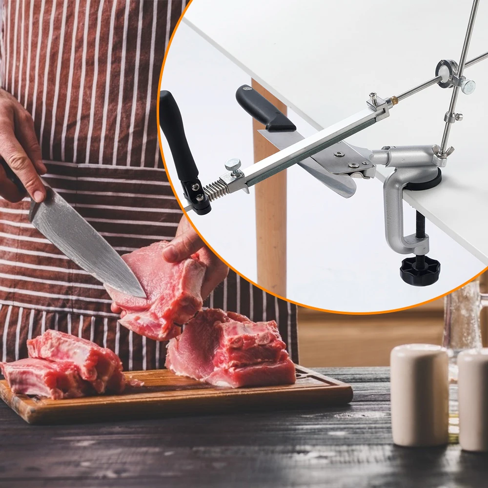 

360 Stainless Steel Knife Sharpener Rotation Fixed-Angle Knife Sharpener Professional Kitchen Sharpening Tool Set