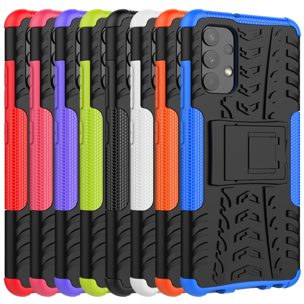 

Foldable Bracket Cover For Samsung A72 A13Pro Phone Case For Samsung A52 Hard Stand Shockproof Armor Back Dazzle Pattern Cover