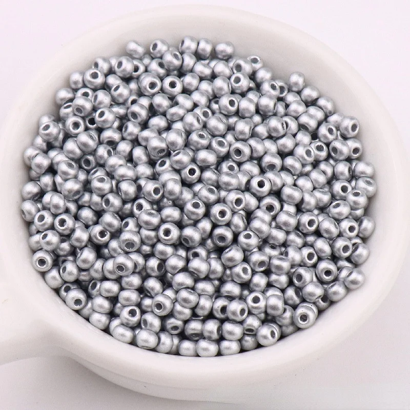 2/3/4mm high quality matte metal color glass rice beads handmade DIY loose beads for clothing accessories wholesale images - 6