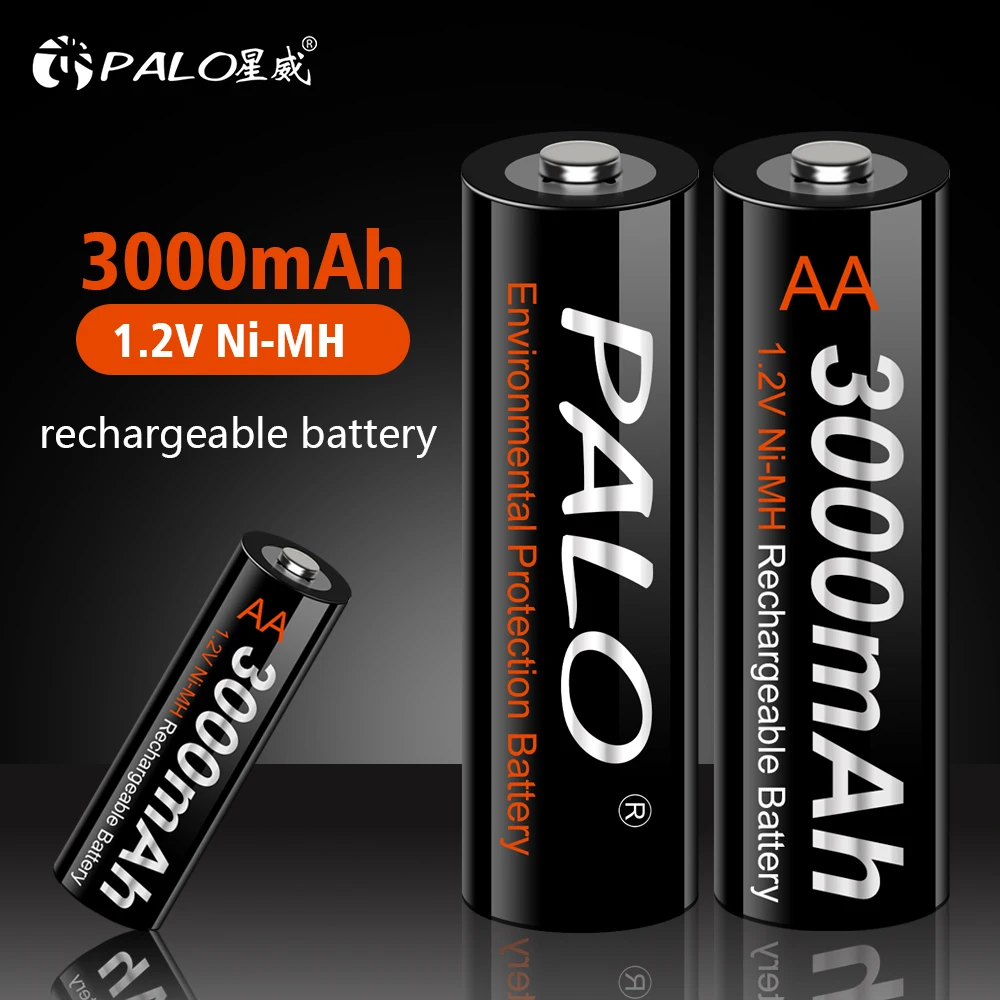 PALO AA Аккумуляторная батарея aa NiMH 1 2 V 3000mAh Ni-MH 2A предварительно заряженная с низким