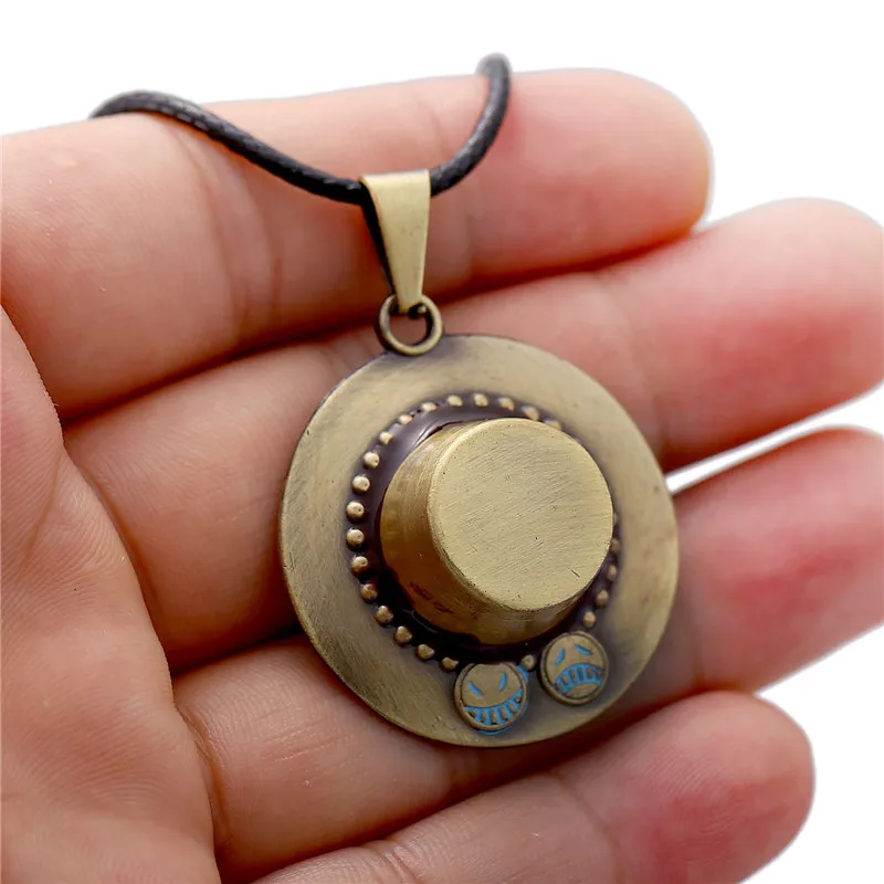 

Cartoon Anime Necklace For Women Portgas D Ace Hat Pendant Cosplay Men Jewelry Collares Gift