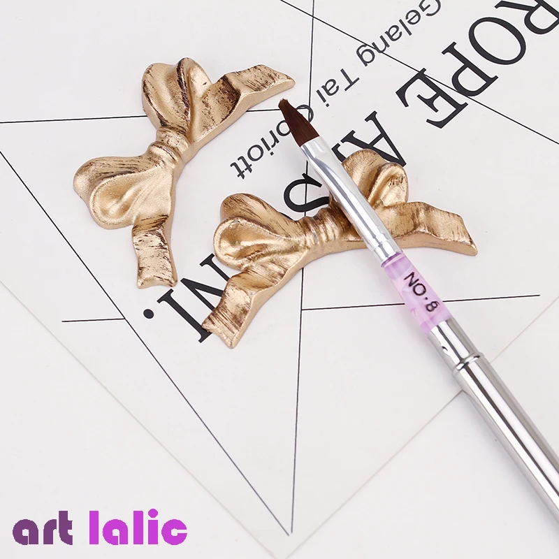 Полимерная лента с бантом и узлом держатель для кистей дизайна ногтей золотой