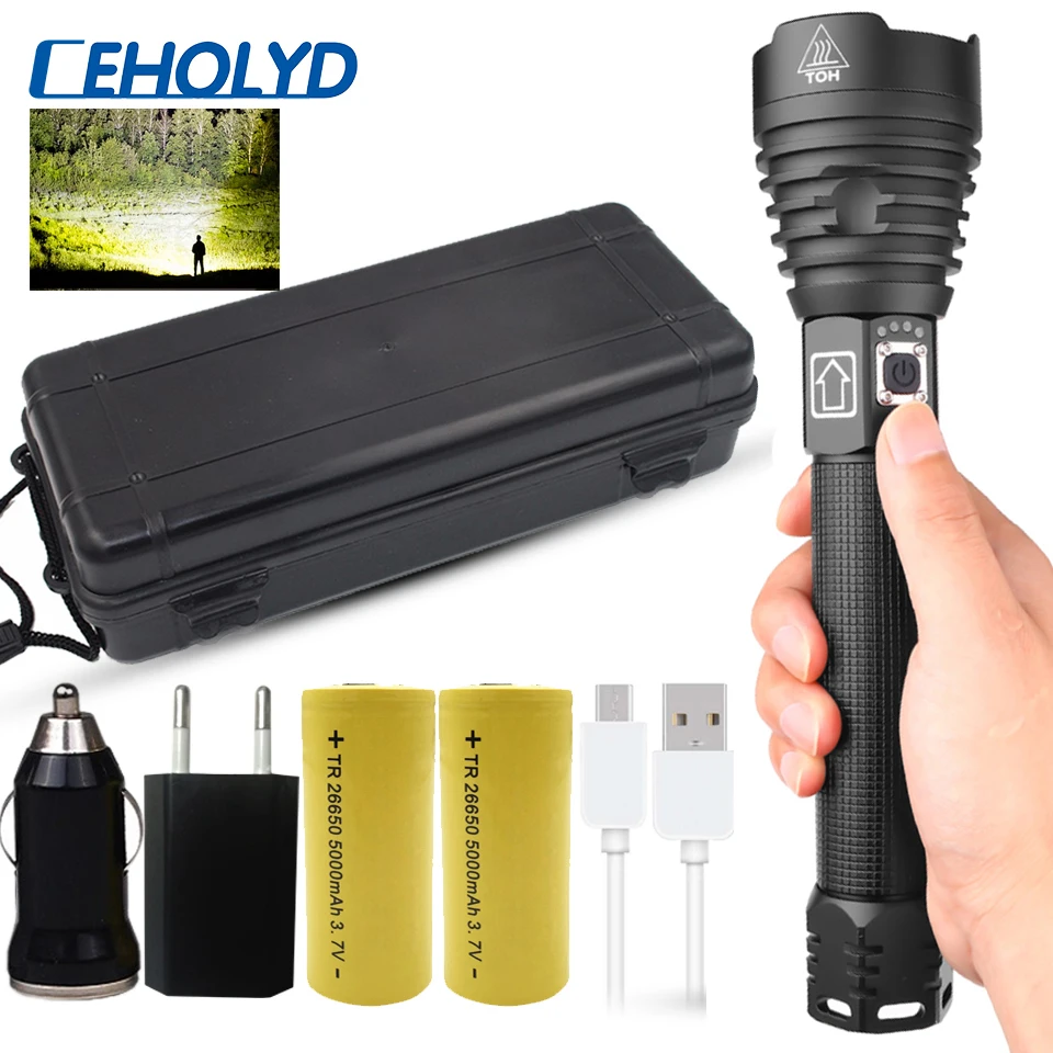 Xlamp XHP90 XHP70.2 светодиодный фонарик, супер мощный фонарь, USB XHP50, фонарь с зумом, 18650, 26650, перезаряжаемый аккумулятор