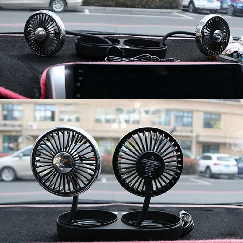 

Air Cooling Dual Head Fan Adjustable 360 Degree Rotating Fan 3 Speeds Adjustable Low Noise Ventilation Board Cooler