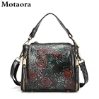 Motaora женская сумка, Высококачественная натуральная кожа, сумка на плечо, роскошная Цветочная сумка-мессенджер для женщин, натуральная кожа, винтажные сумки