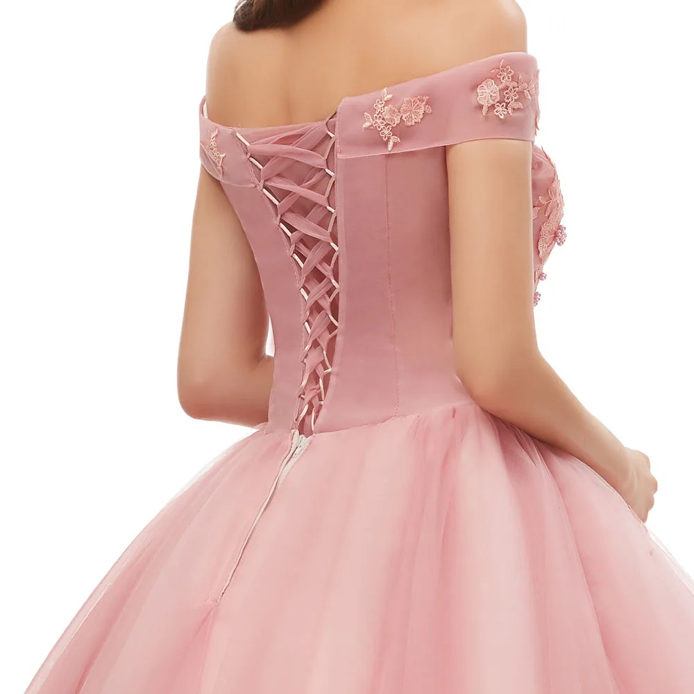 Женское платье с открытыми плечами Тюлевое кружевное для выпускного вечера