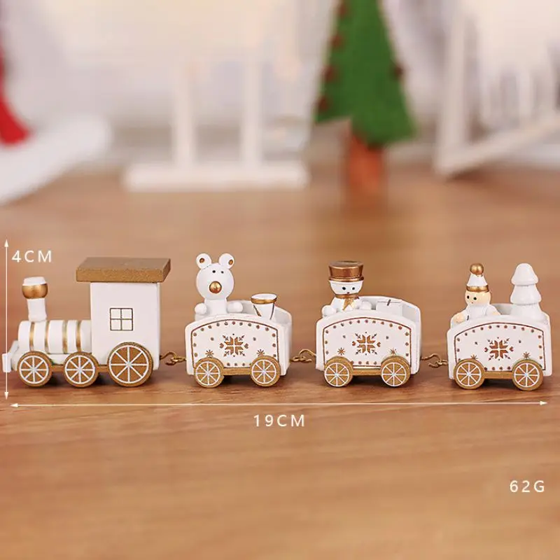 Christmas Gifts Wooden Train Cute Wood Mini Ornaments Exquisite Party Kindergarten Decoration Kids Gift Toy | Дом и сад