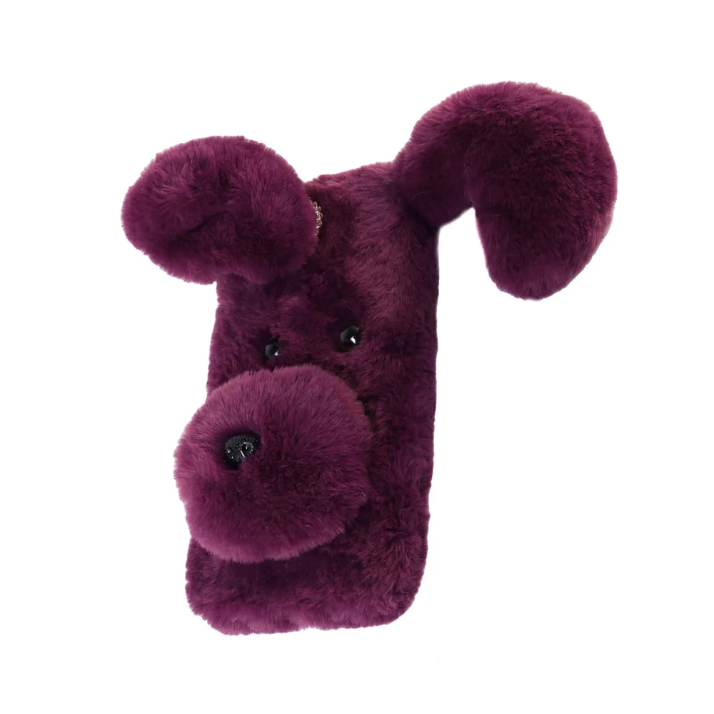 Мягкий плюшевый чехол для телефона с изображением собаки милый Модный зимний