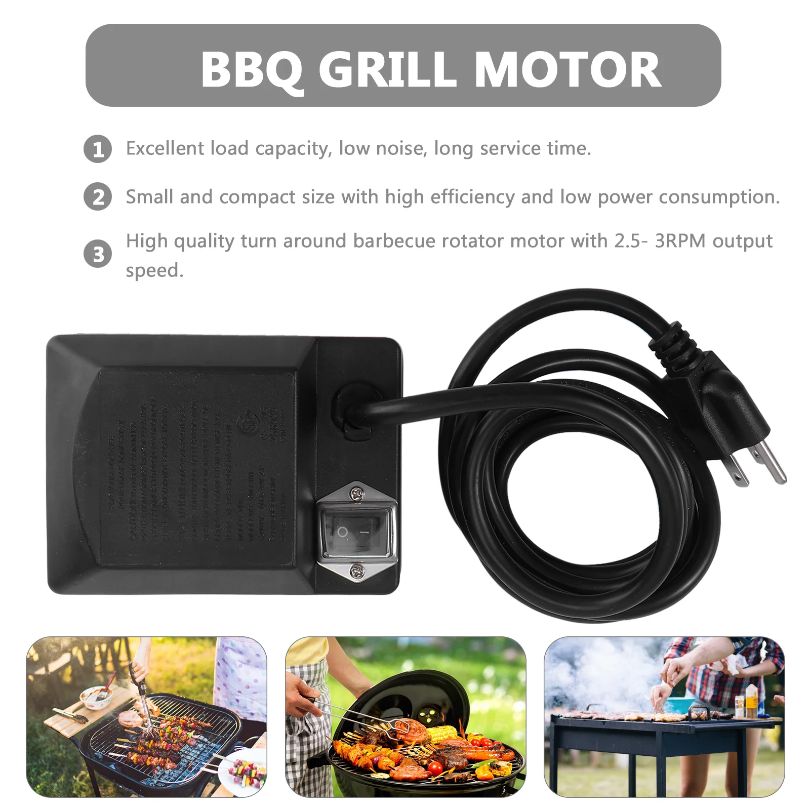 electric barbecue rotisserie motor universal bbq grill motor 2 5 3rpm rotary max 15kg output force plug free global shipping