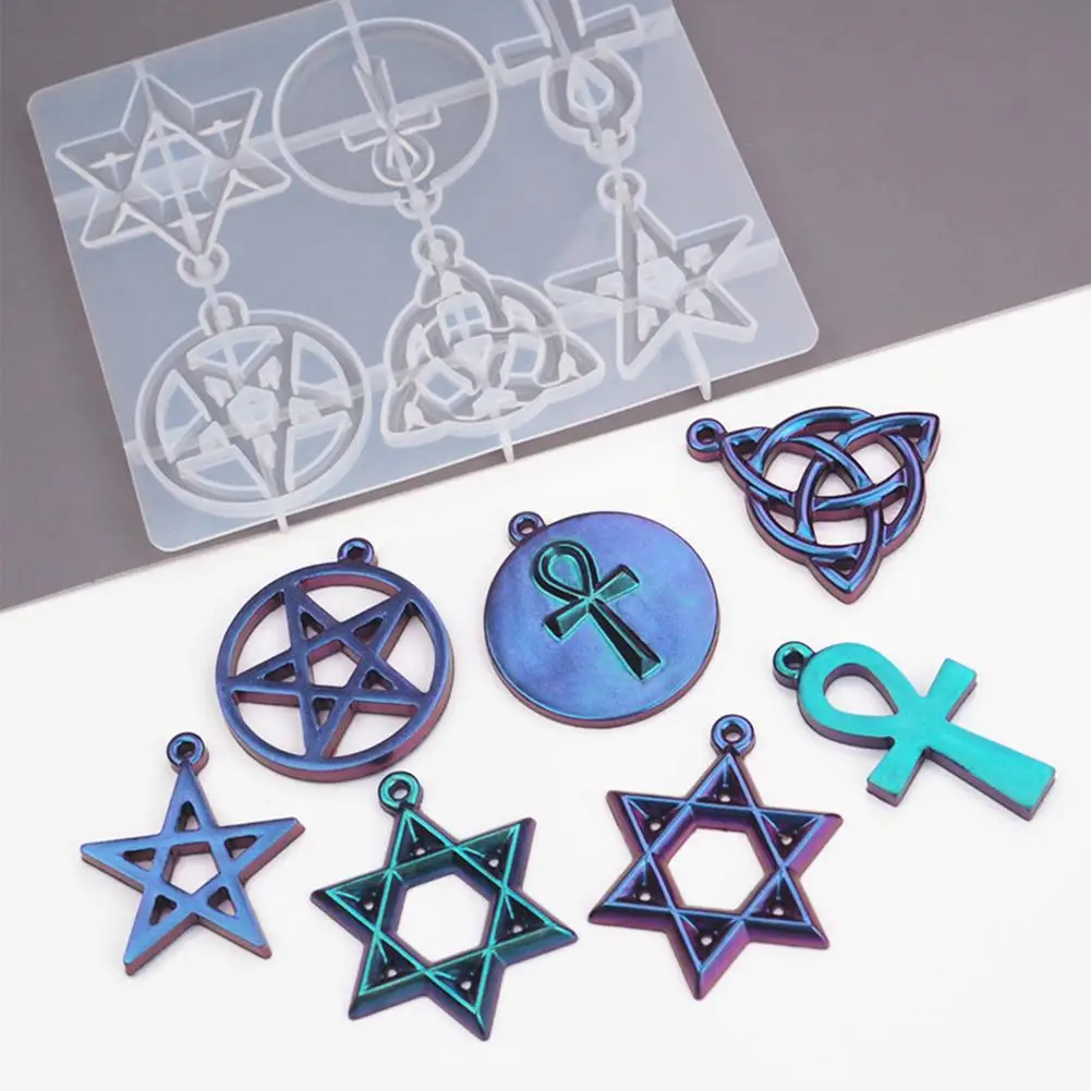 

Magic Hexagram Silicone Mold Fondant Cake decorating Tools DIY Hand Ornaments Epoxy Resin Molds for Jewelry Ornaments 45a