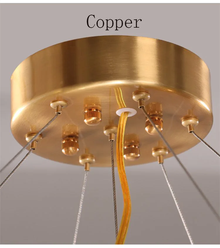 

American Modern Luxury Crystal Chandelier Metal Chandelier Hotel Round Annularity Model Room Club Villa Living Room Restaurant