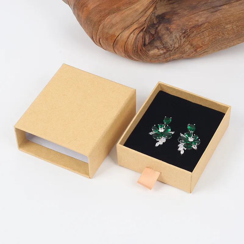 

5 Pieces/Lot Black Red Brown Color Kraft Jewelry Box Gift Boxes Ring Bracelet Watch Necklace Pendant Box For Women Gift