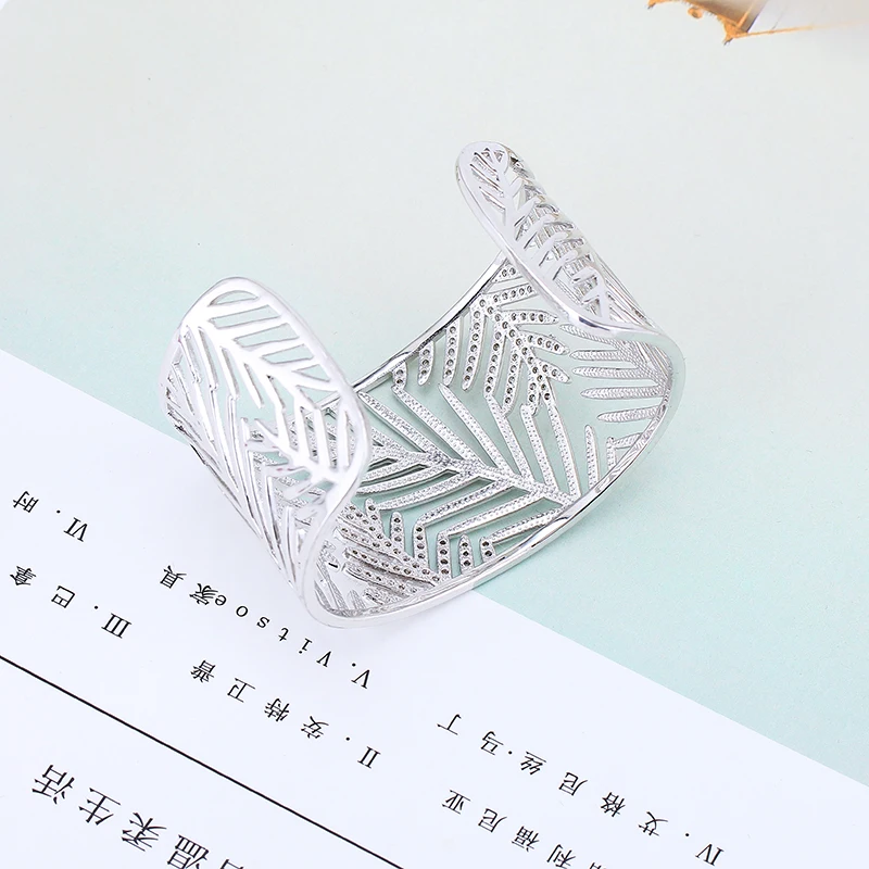 Очень модный прозрачный AAA кубический циркон широкий жесткий браслет для женщин