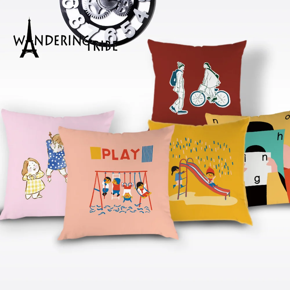 Мультяшный игровой чехол для подушки красочный детский желтые накидки подушек