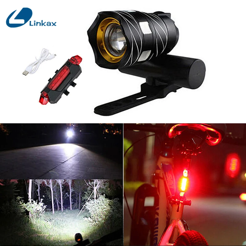 Фасветильник велосипедная Передняя и задняя 350 лм с зарядкой от USB|Портативные