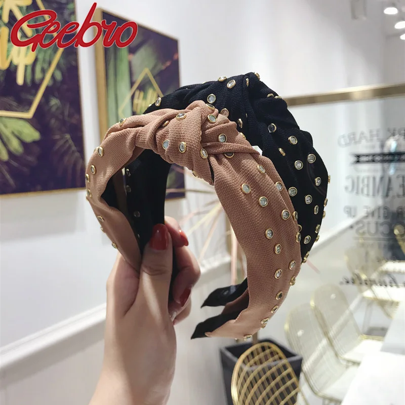 Ободок для волос Geebro Женский винтажный обруч в богемном стиле Со стразы