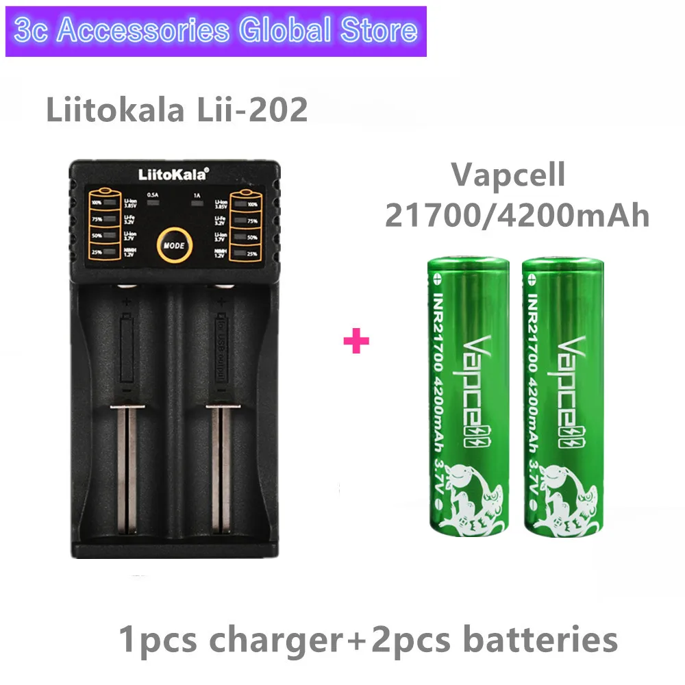 2 шт Vapcell 21700 батарея 4200mah 30A rewrap molicel P42A аккумуляторная батарея для электронной сигареты