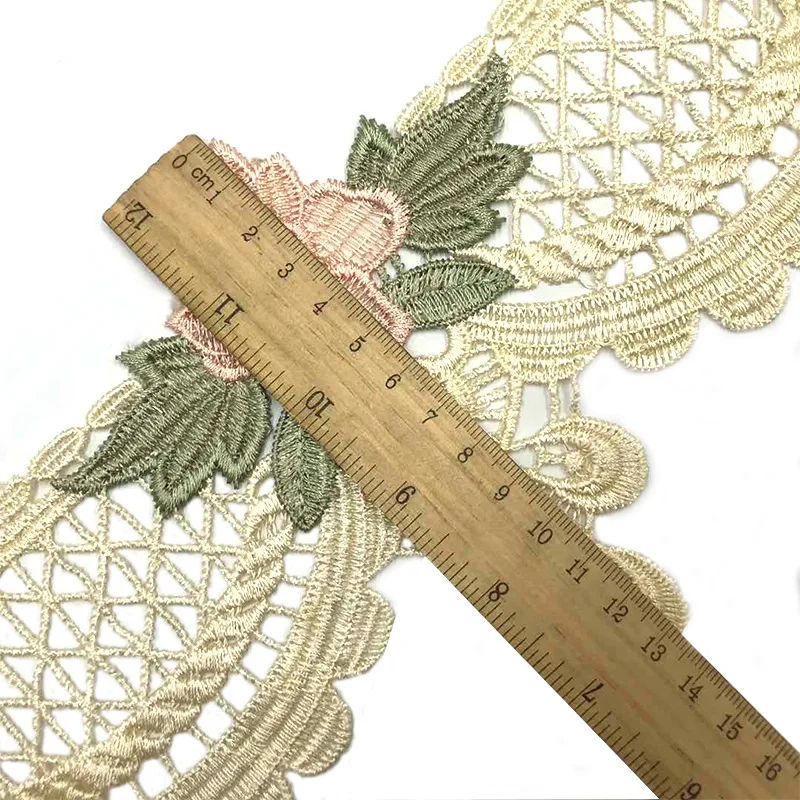 1 ярд Водорастворимая Вышивка Цветочная кружевная отделка ткань для рукоделия