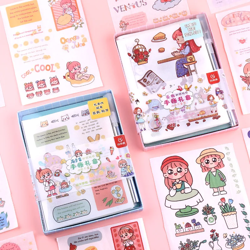 

Kawaii Cute Washi Tape Set Non-Repeating 48pcs Stickers x Burin x Pad Journal Washi Tape Stationery Stickers Scrapbooking
