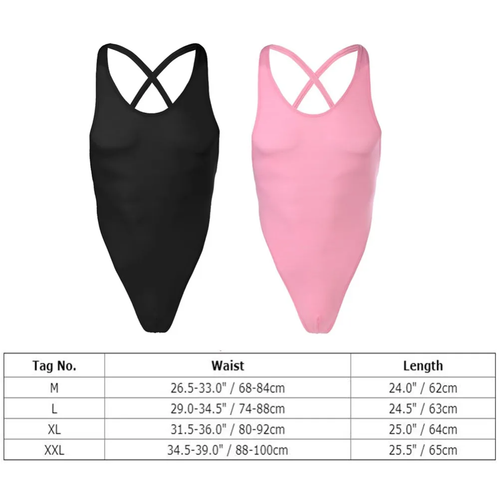

Thong Underwear Sexy Men's Bodysuit Wrestling Singlet Jumpsuit Briefs Crossover Ice Silk Leotard Club Fitness Vest Swimwear