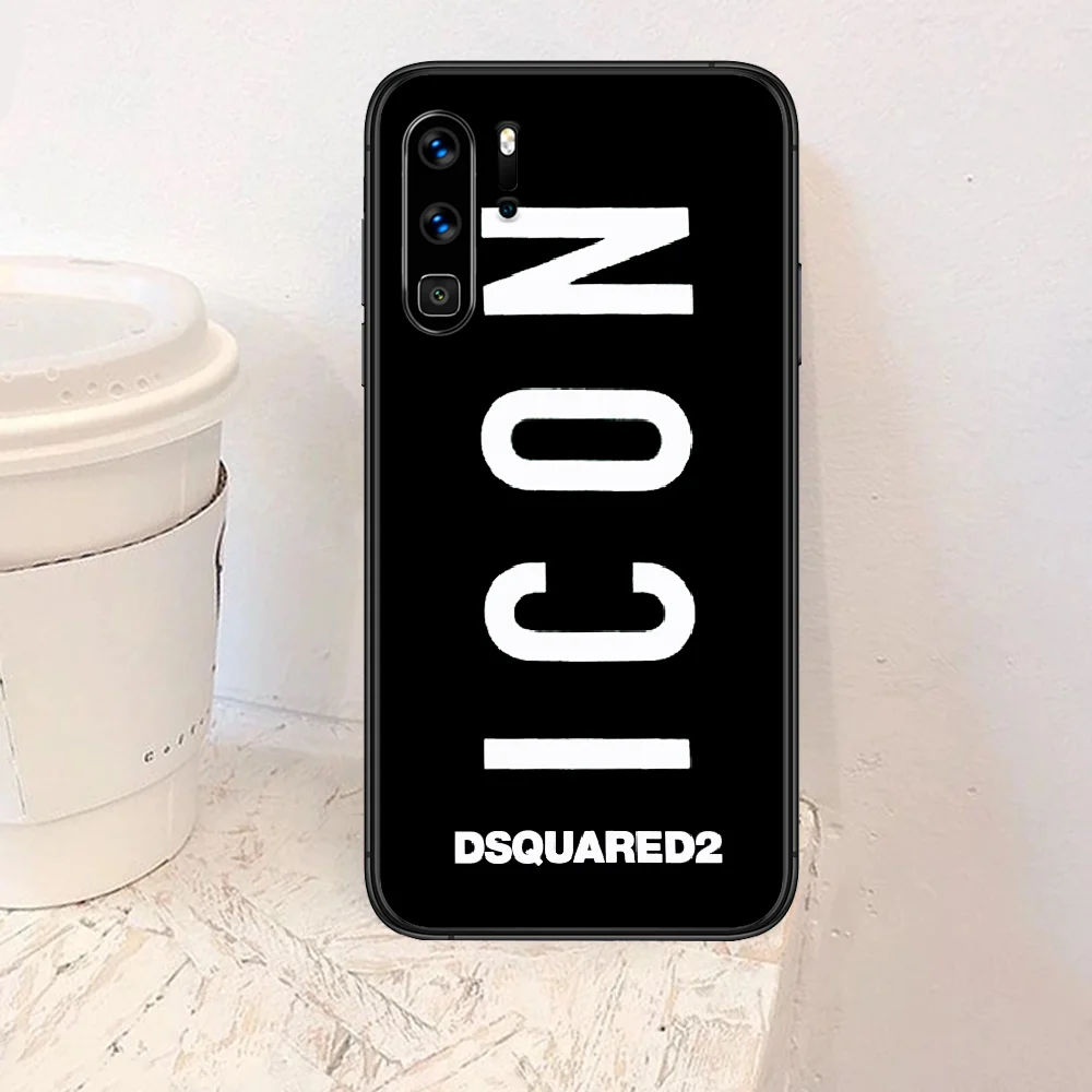 

Maple leaf DSQUARED2 DSQ2 ICON Phone Case For Huawei P Mate Smart 10 20 30 40 Lite Z 2019 Pro black Cell Painting Shell Silicone