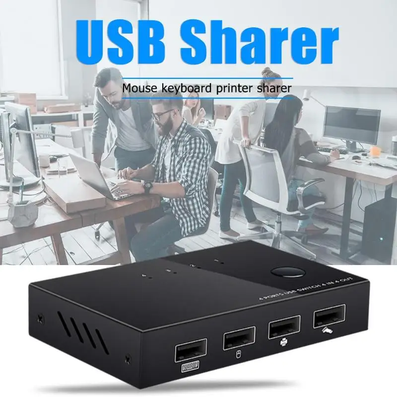 4 порта USB переключатель USB 2,0 коммутатор ПК разделитель для клавиатуры мышь принтер монитор