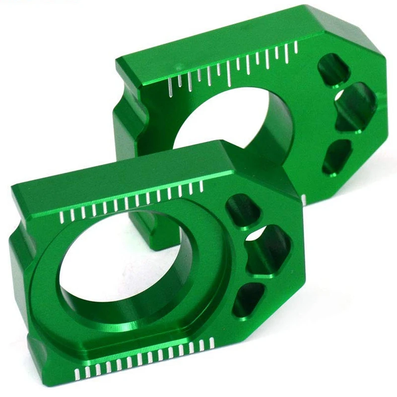 Мотоцикл CNC Зеленый блок цепи регулировки для KAWASAKI KX125 250 03 08 KX250F KXF 04 16 KX450F 450 06 KLX450R|