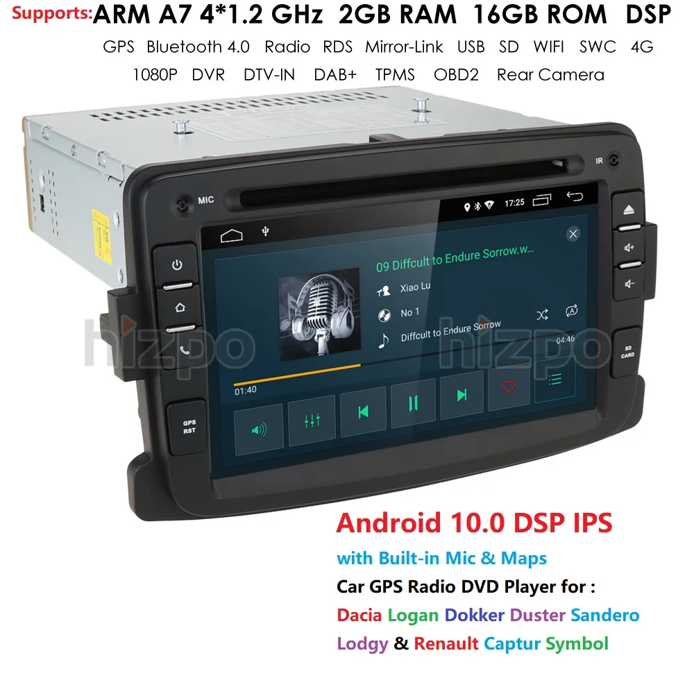 " автомобильный dvd-плеер для Renault Dokker Dacia Duster Logan Sandero с Авторадио gps-навигация, радио, стерео BT SD USB Android10.0