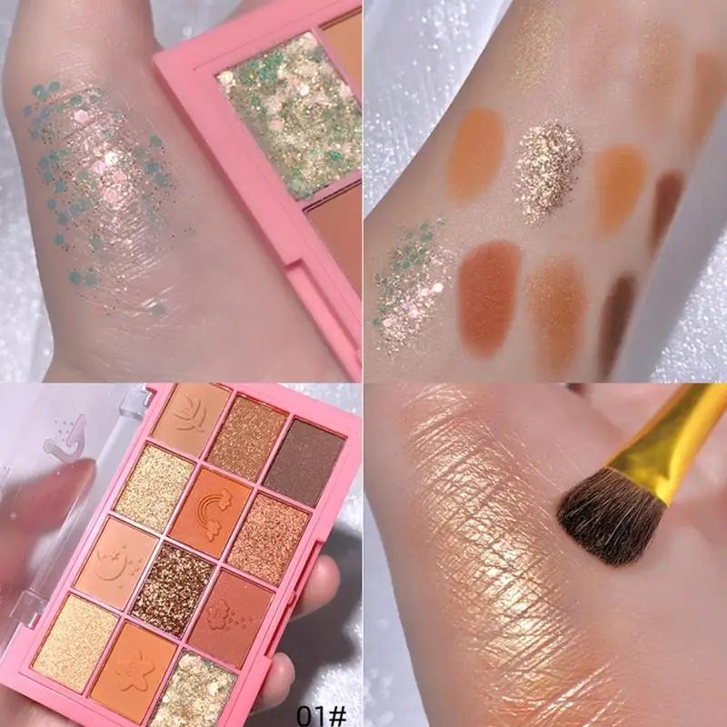 12 Цветов Макияж Палитра теней для век блестящий матовый глаз водонепроницаемый