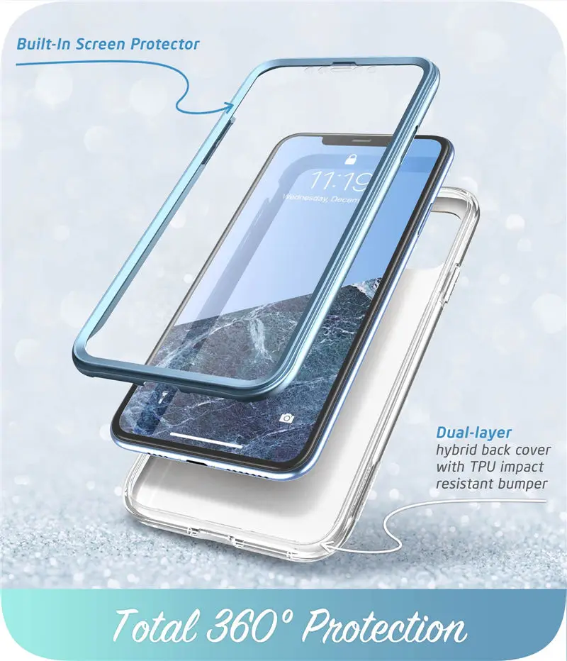 I-Blason для iPhone 11 чехол 6,1 дюйма( выпуск) Cosmo полный блеск для тела мраморный бампер крышка со встроенным протектором экрана