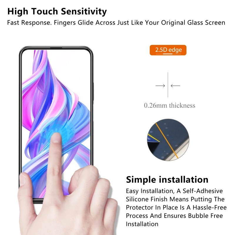 Protector de pantalla para Huawei Honor 9X vidrio 9H dureza vidrio templado para Huawei Honor 9X tel&eacute;fono vidrio Honor 9X pel&iacute;cula protectora-3